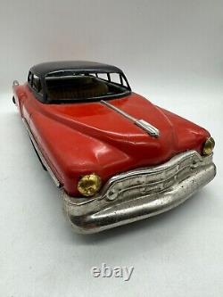 Vtg 60s 13.5 Red Sedan Tin Metal Model Toy Car