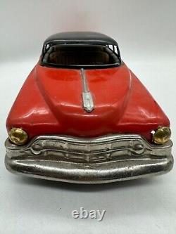 Vtg 60s 13.5 Red Sedan Tin Metal Model Toy Car