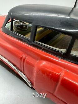 Vtg 60s 13.5 Red Sedan Tin Metal Model Toy Car