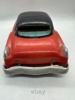 Vtg 60s 13.5 Red Sedan Tin Metal Model Toy Car