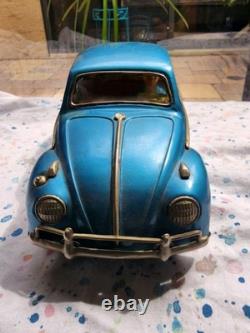 Vtg Bandai Battery Op Tin To Blue Volkswagen Man Drive Light Up Engine Works Gre