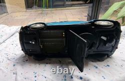 Vtg Bandai Battery Op Tin To Blue Volkswagen Man Drive Light Up Engine Works Gre