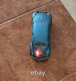Vtg Bandai Battery Op Tin To Blue Volkswagen Man Drive Light Up Engine Works Gre