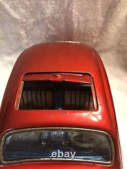 Vtg Bandai Vw Volkswagen Sedan Car Kingsize Tin Rare Friction Toy Japan (red)