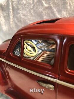 Vtg Bandai Vw Volkswagen Sedan Car Kingsize Tin Rare Friction Toy Japan (red)