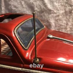 Vtg Bandai Vw Volkswagen Sedan Car Kingsize Tin Rare Friction Toy Japan (red)