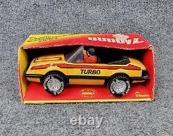 Vtg Buddy L Convertible Turbo Foxbody Mustang With Figure Pressed Steel Toy Car