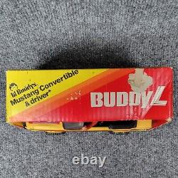 Vtg Buddy L Convertible Turbo Foxbody Mustang With Figure Pressed Steel Toy Car