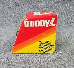 Vtg Buddy L Convertible Turbo Foxbody Mustang With Figure Pressed Steel Toy Car