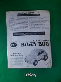 Vtg COX 049 VW Baja Beetle BUG 71 Gas Engine Tether Toy Car Model 1970's
