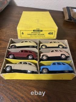 Vtg Dinky Toys 40e/153 1948 Trade Box Of 6 Standard Vanguard Saloons Cars #50094