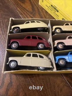 Vtg Dinky Toys 40e/153 1948 Trade Box Of 6 Standard Vanguard Saloons Cars #50094