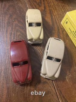 Vtg Dinky Toys 40e/153 1948 Trade Box Of 6 Standard Vanguard Saloons Cars #50094