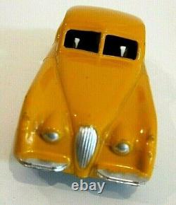 Vtg Dinky Toys Diecast Yellow Jaguar Xk120 Coupe No. 157 With Original Box