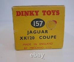 Vtg Dinky Toys Diecast Yellow Jaguar Xk120 Coupe No. 157 With Original Box