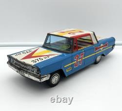 Vtg Japan Friction 1963 Ford Galaxie Speed King Race Car / Mitake Toys Tin Litho
