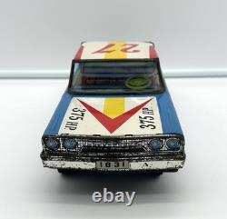 Vtg Japan Friction 1963 Ford Galaxie Speed King Race Car / Mitake Toys Tin Litho