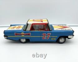 Vtg Japan Friction 1963 Ford Galaxie Speed King Race Car / Mitake Toys Tin Litho