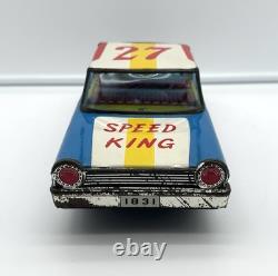 Vtg Japan Friction 1963 Ford Galaxie Speed King Race Car / Mitake Toys Tin Litho