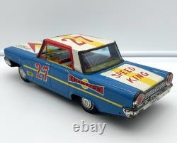 Vtg Japan Friction 1963 Ford Galaxie Speed King Race Car / Mitake Toys Tin Litho