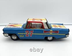 Vtg Japan Friction 1963 Ford Galaxie Speed King Race Car / Mitake Toys Tin Litho