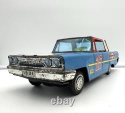 Vtg Japan Friction 1963 Ford Galaxie Speed King Race Car / Mitake Toys Tin Litho