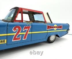 Vtg Japan Friction 1963 Ford Galaxie Speed King Race Car / Mitake Toys Tin Litho