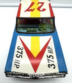 Vtg Japan Friction 1963 Ford Galaxie Speed King Race Car / Mitake Toys Tin Litho