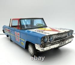 Vtg Japan Friction 1963 Ford Galaxie Speed King Race Car / Mitake Toys Tin Litho
