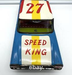 Vtg Japan Friction 1963 Ford Galaxie Speed King Race Car / Mitake Toys Tin Litho