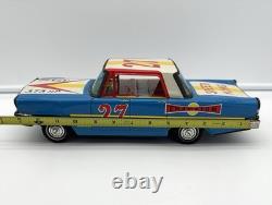 Vtg Japan Friction 1963 Ford Galaxie Speed King Race Car / Mitake Toys Tin Litho