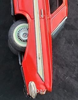 Vtg Japan Japanese Bandai Chevrolet Red Impala SS Chevy Tin Toy Friction Car