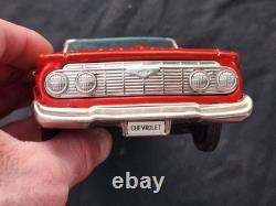 Vtg Japan Japanese Bandai Chevrolet Red Impala SS Chevy Tin Toy Friction Car