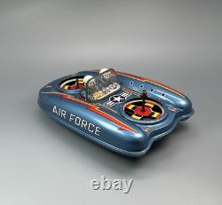 Vtg Japan Tin Friction Air Force Flying Jeep Hovercraft / DAIYA Terai Toys Co Vtg Japan Tin Friction Air Force Flying Jeep Hovercraft / DAIYA Terai Toys Co