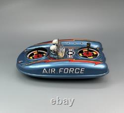 Vtg Japan Tin Friction Air Force Flying Jeep Hovercraft / DAIYA Terai Toys Co