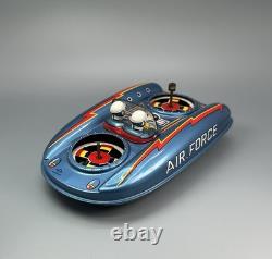Vtg Japan Tin Friction Air Force Flying Jeep Hovercraft / DAIYA Terai Toys Co