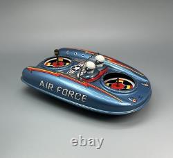 Vtg Japan Tin Friction Air Force Flying Jeep Hovercraft / DAIYA Terai Toys Co