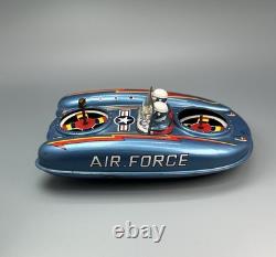 Vtg Japan Tin Friction Air Force Flying Jeep Hovercraft / DAIYA Terai Toys Co