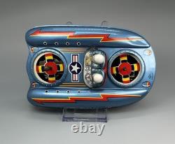 Vtg Japan Tin Friction Air Force Flying Jeep Hovercraft / DAIYA Terai Toys Co