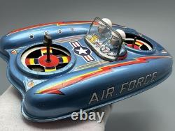 Vtg Japan Tin Friction Air Force Flying Jeep Hovercraft / DAIYA Terai Toys Co
