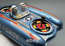 Vtg Japan Tin Friction Air Force Flying Jeep Hovercraft / DAIYA Terai Toys Co