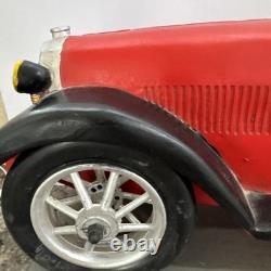 Vtg Large Fiberglass-Plastic-Resin Bugatti Speedway Roadster Car WithDriver 23in L