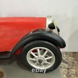 Vtg Large Fiberglass-Plastic-Resin Bugatti Speedway Roadster Car WithDriver 23in L