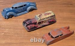 Vtg Lot Of 12 Toy Car Auburn Tootsietoy Midgetoy Manoil Die Cast Rubber Plastic