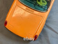 Vtg Orange Bandai Porsche 914 Battery Power Remote Controlled Toy Tin Car Rare