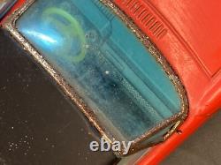 Vtg Red Bandai Porsche 914 Battery Operated Remote Controlled Toy Tin Car Rare