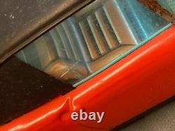Vtg Red Bandai Porsche 914 Battery Operated Remote Controlled Toy Tin Car Rare
