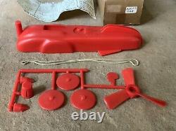 Vtg Rubber Band Toy Car Land Water Rover Plastic Model Unbilt Red Original Box