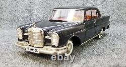 Vtg Sss Tin Litho Mercedes 230 S Black Friction Car With Lifts Works Japan Rare