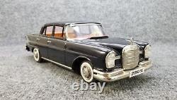 Vtg Sss Tin Litho Mercedes 230 S Black Friction Car With Lifts Works Japan Rare